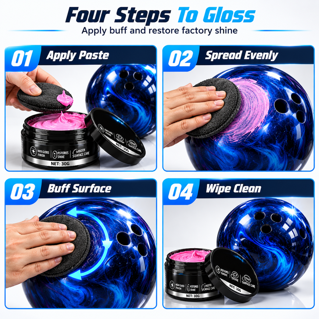 Polishing Paste for Bowling Balls that Restores Surface Shine and Provides a Smooth Finish