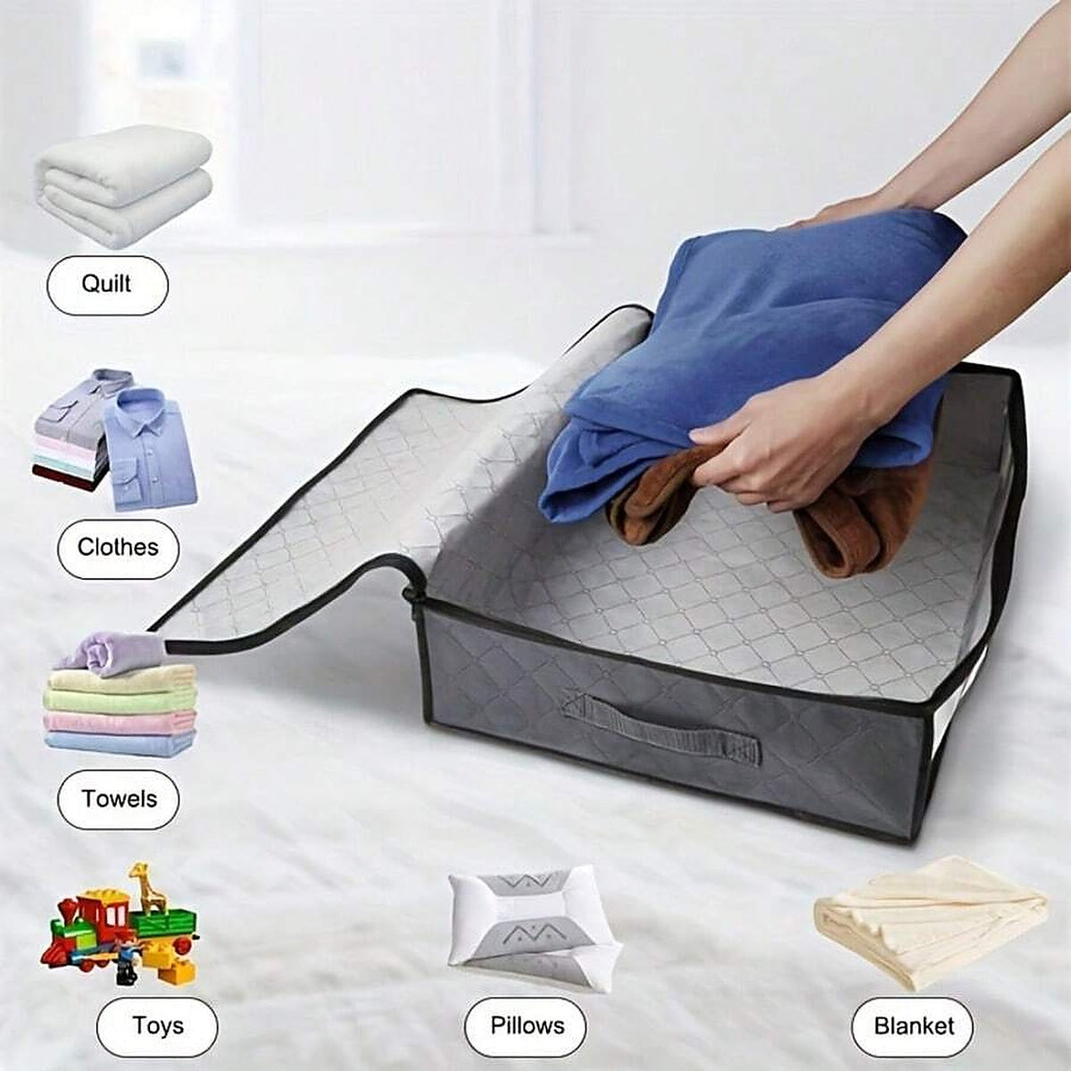 2-Pack: Underbed and Over-Wardrobe Storage Bags with Clear Window