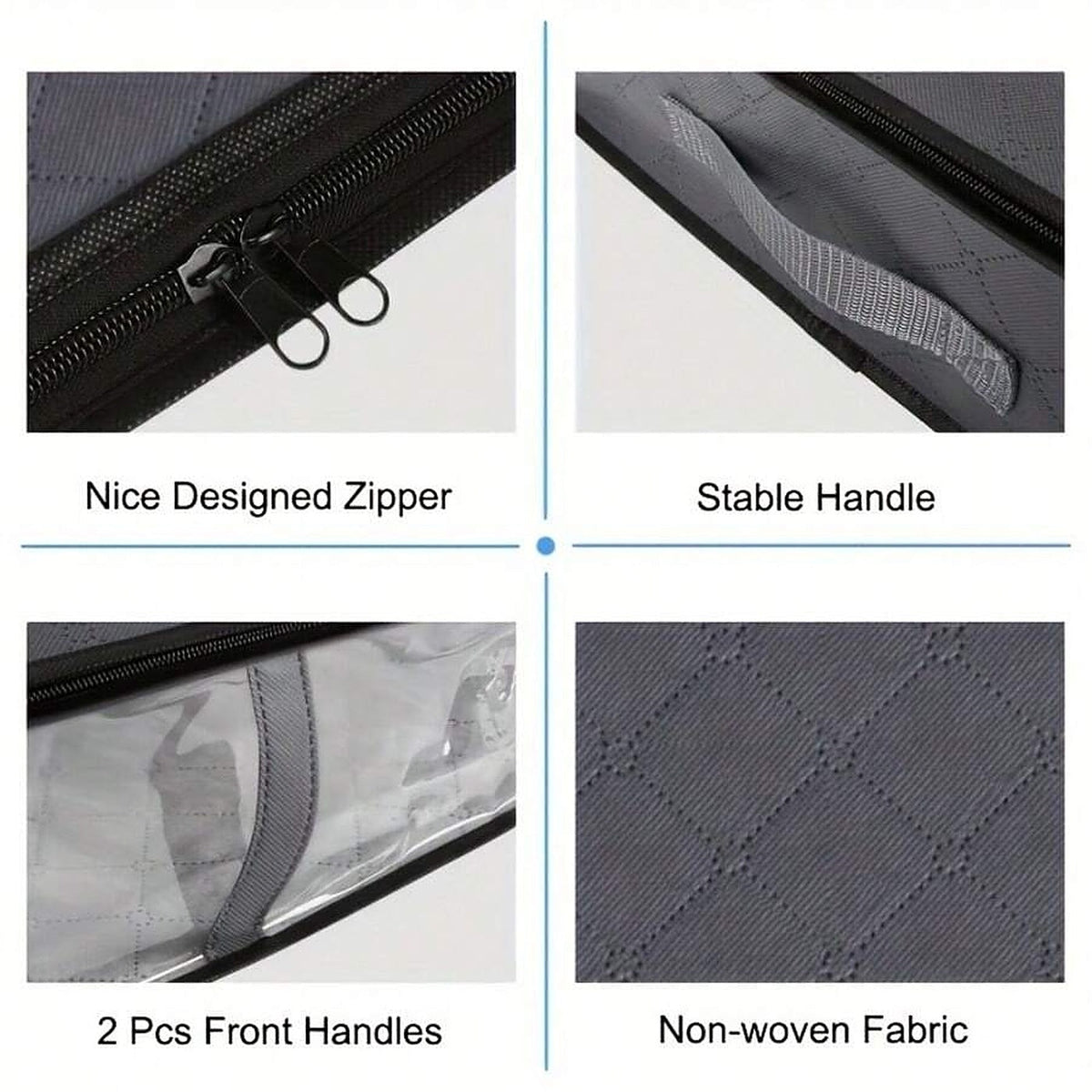2-Pack: Underbed and Over-Wardrobe Storage Bags with Clear Window