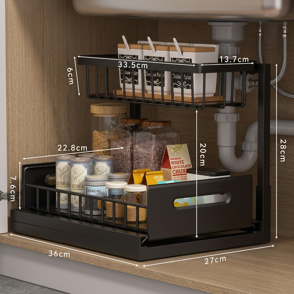 2-Tier Pull-Out Under-Sink Organizer