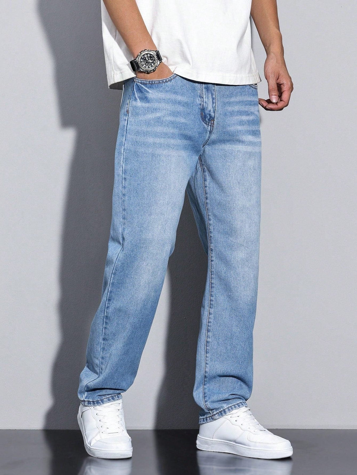 Men's Jeans Straight Leg – Straight Fit Denim Trousers