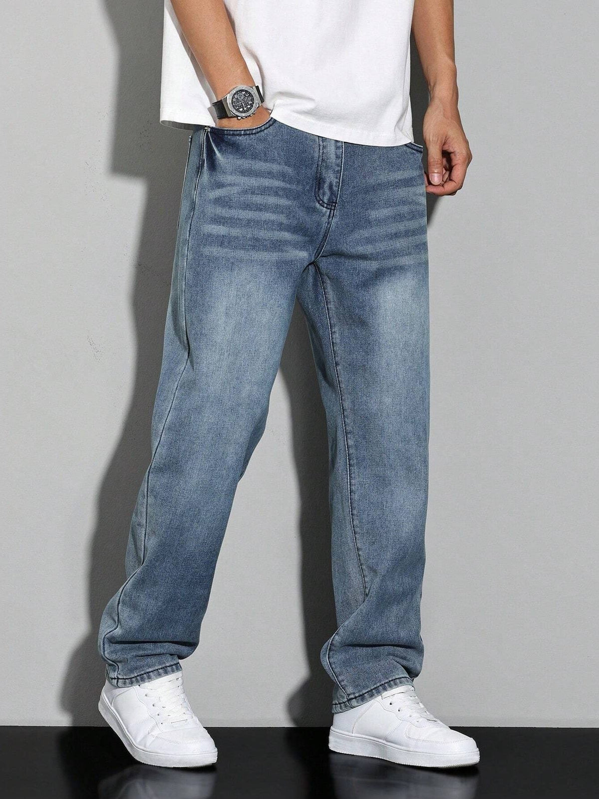 Men's Jeans Straight Leg – Straight Fit Denim Trousers
