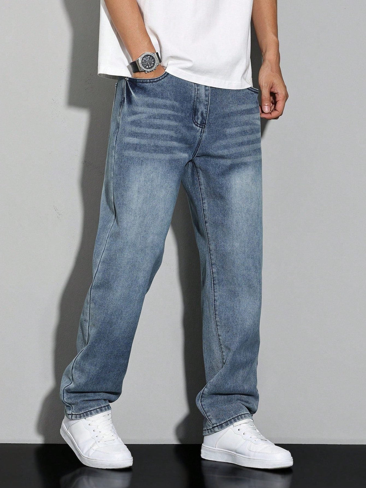 Men's Jeans Straight Leg – Straight Fit Denim Trousers