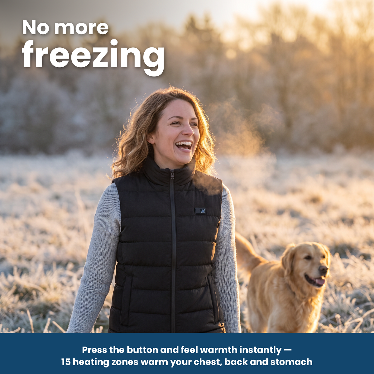 Heated Vest with 15 Heating Zones
