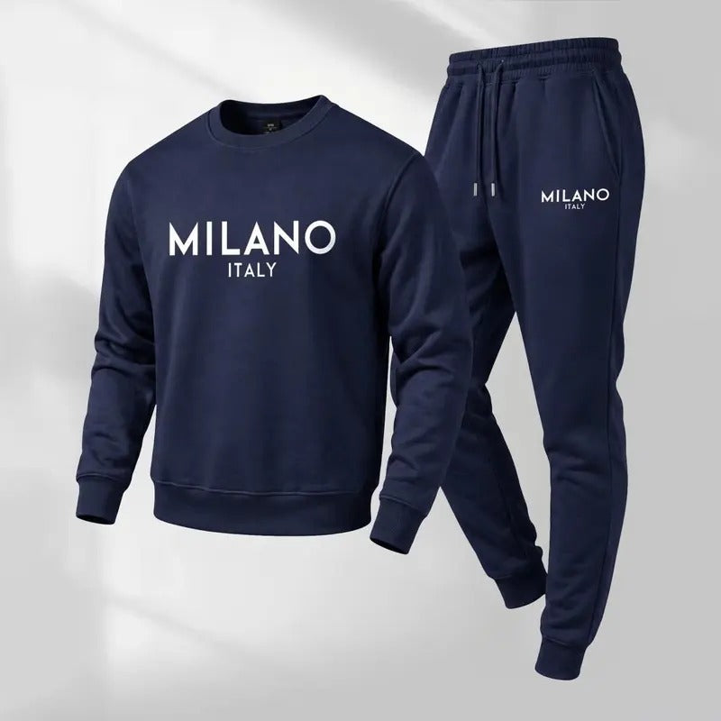 Fleece-Lined Graphic Hoodie & Jogger Set