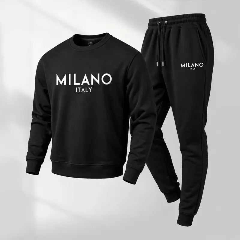 Fleece-Lined Graphic Hoodie & Jogger Set