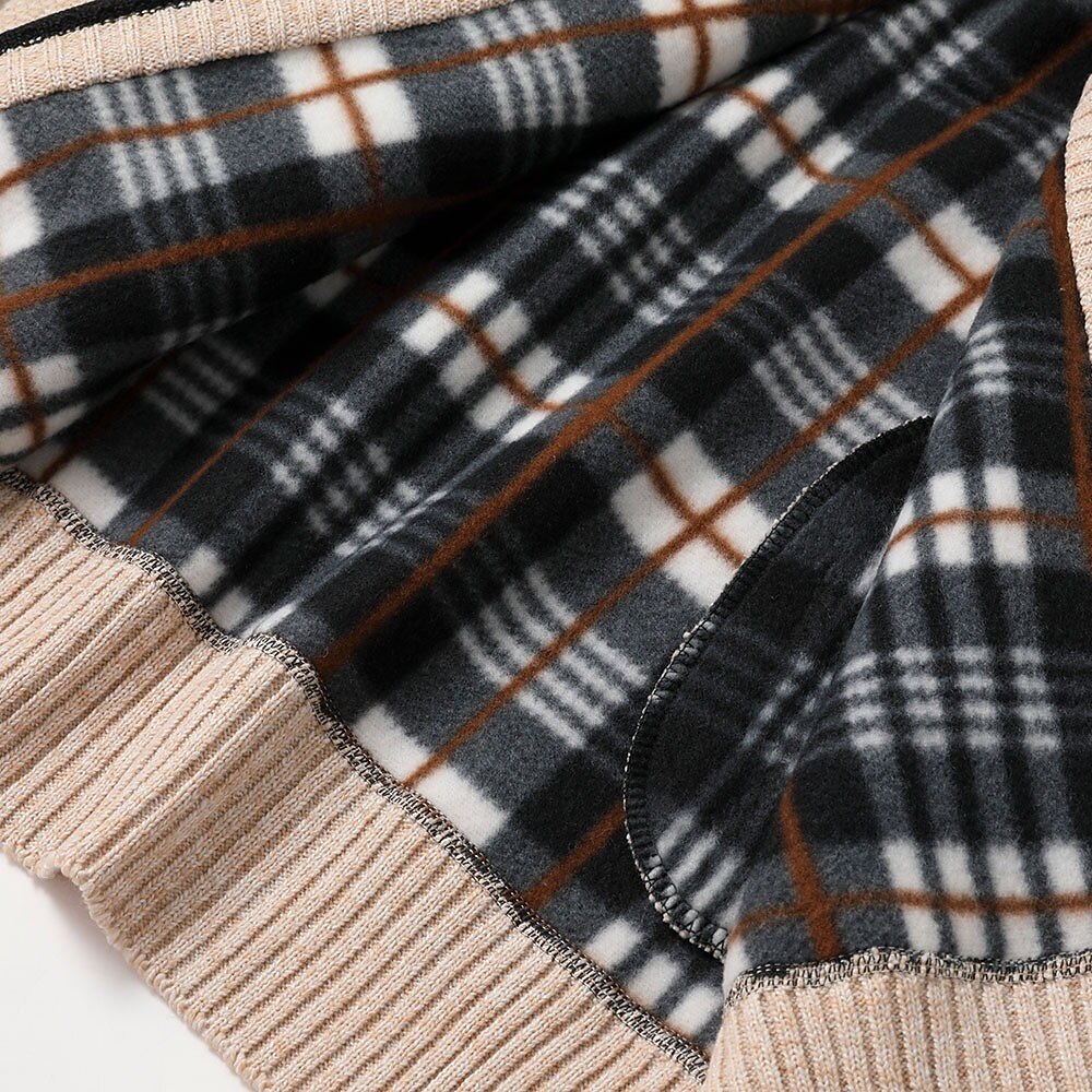Fleece Ribbed Knit Zip Up Sweater
