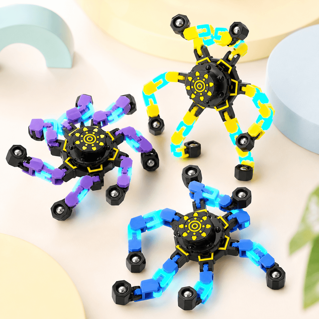 Transformable Robot Fidget Spinner for Stress Relief