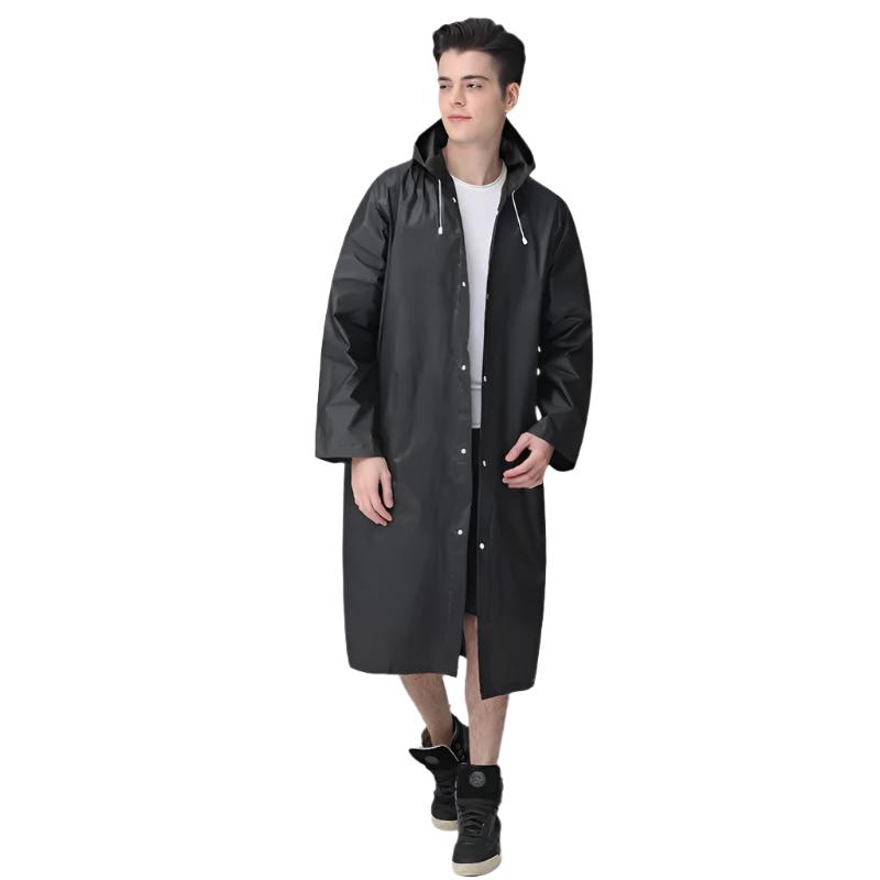 Unisex Waterproof Long Rain Coat with Hood