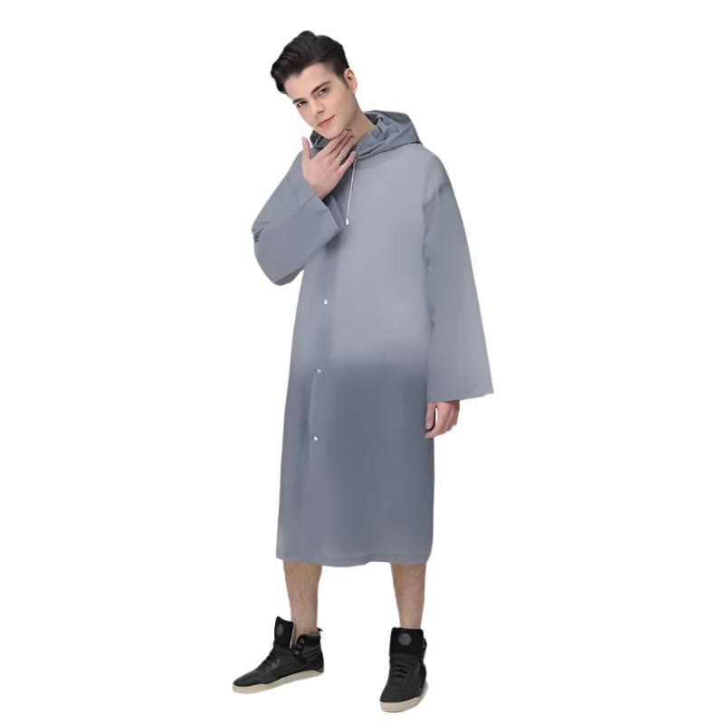 Unisex Waterproof Long Rain Coat with Hood