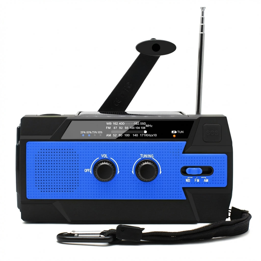 Disaster Prevention Emergency Flashlight Radio Solar Hand Crank Rechargeable Multifunctional LED Reading Light