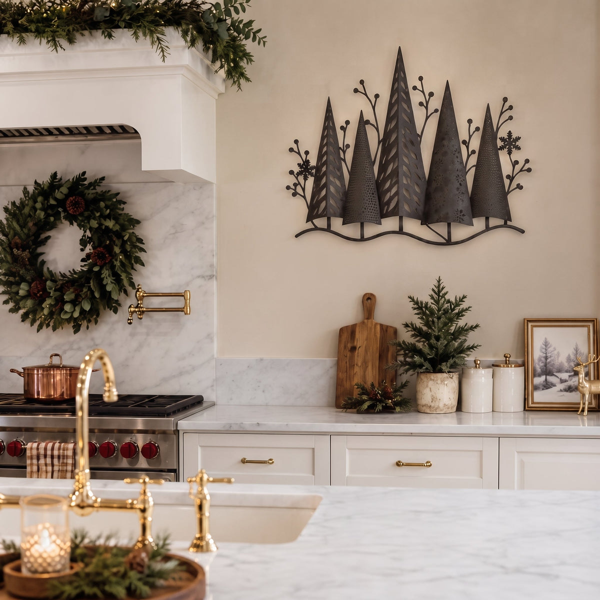 Layered Metal LED Christmas Wall Décor