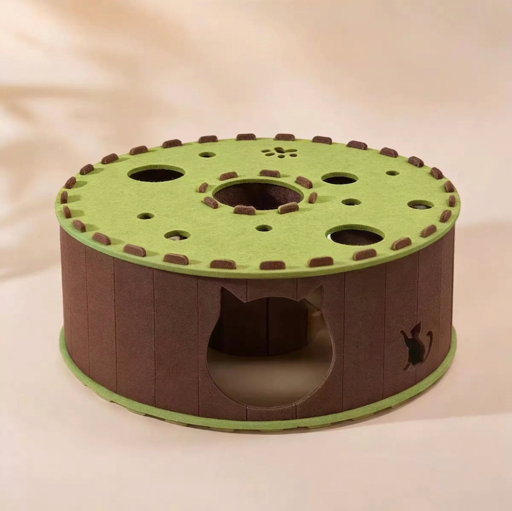 4-in-1 Foldable Cat Tunnel House – Interactive Hideout, Scratching Post and Play Bed