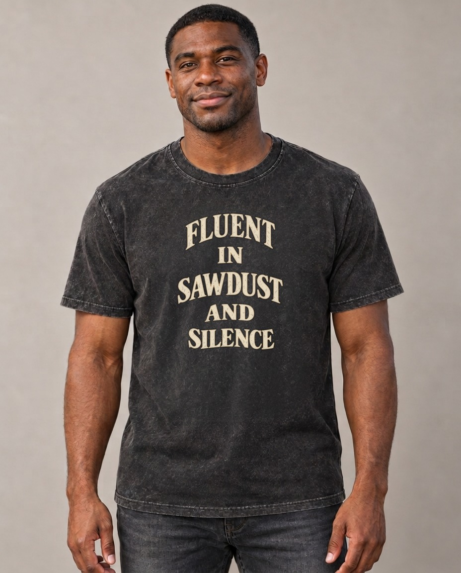 Fluent In Sawdust And Silence Quiet Statements Vintage T-shirt