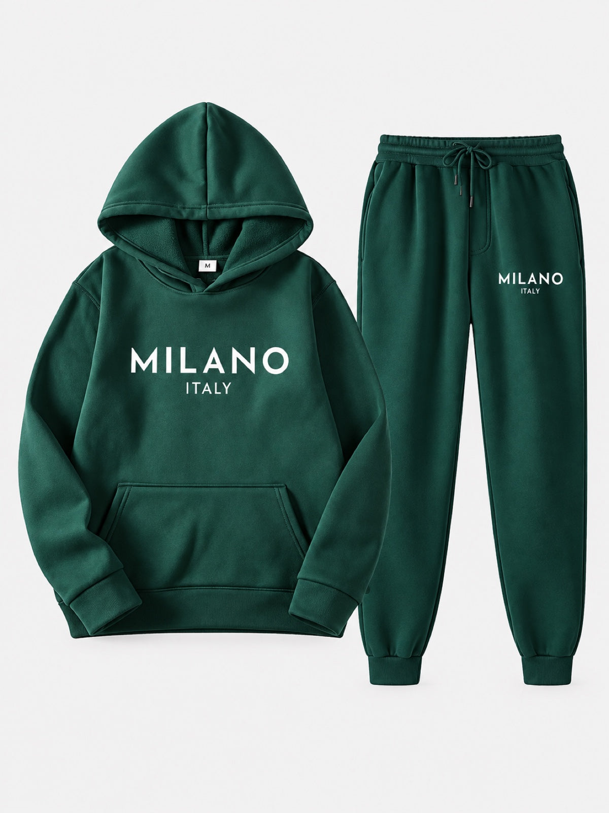Fleece-Lined Graphic Hoodie & Jogger Set
