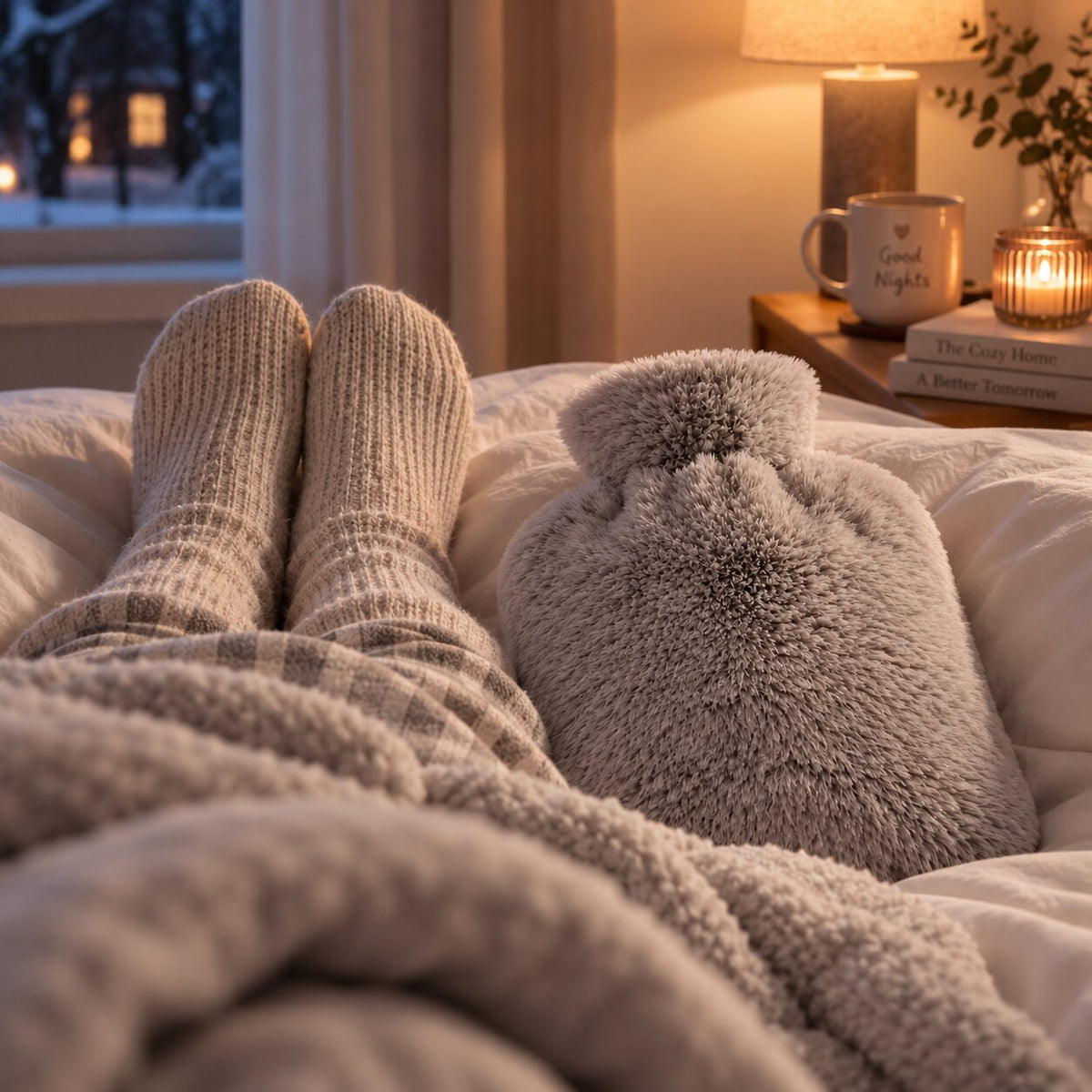 Hot Water Bottle with Soft Fabric Cover