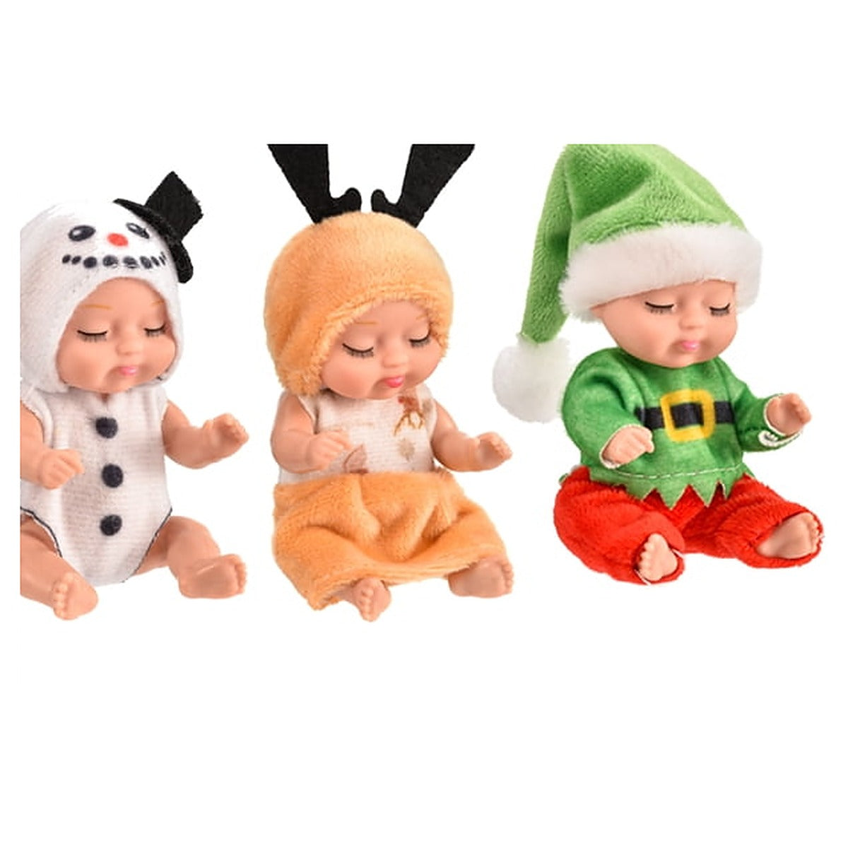 Mini Reborn Baby Dolls, Christmas Set of 6
