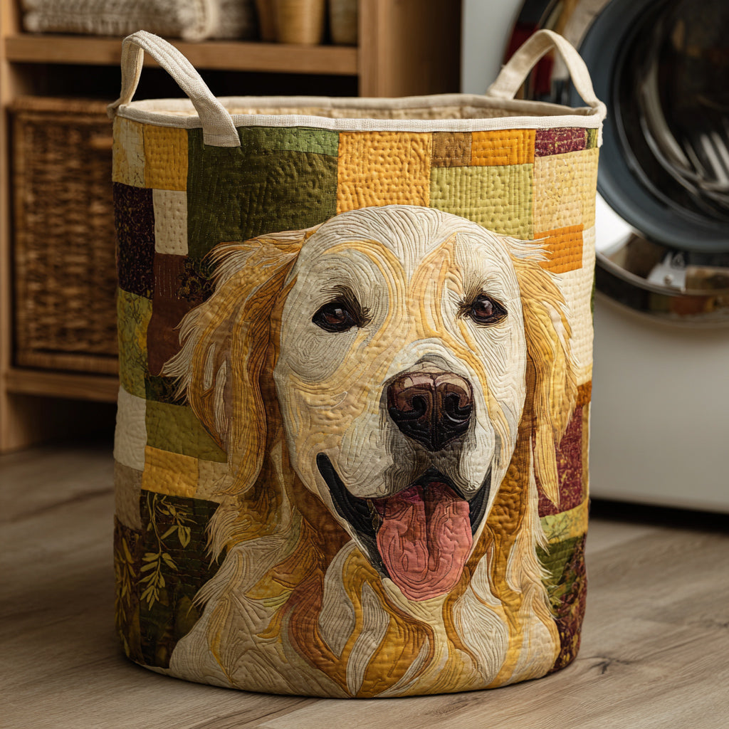 Quilted Animal-Print Foldable Storage Basket