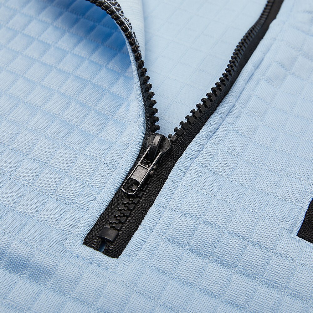 Classic Quarter Zip Textured Waffle Polo